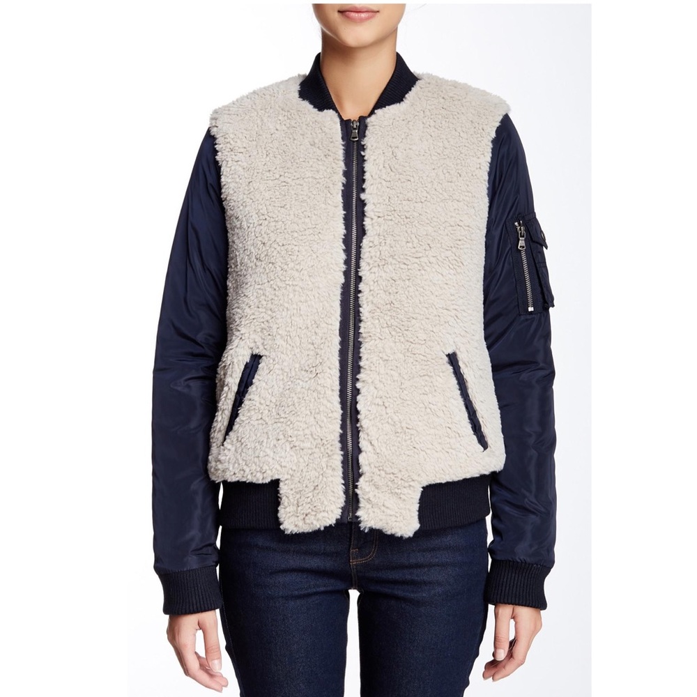 LEVI’S - Sherpa Varsity jacket Blue Grey, S - Picture 3 of 8